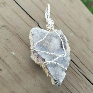 Silver Wire Wrapped Drusy Crystal